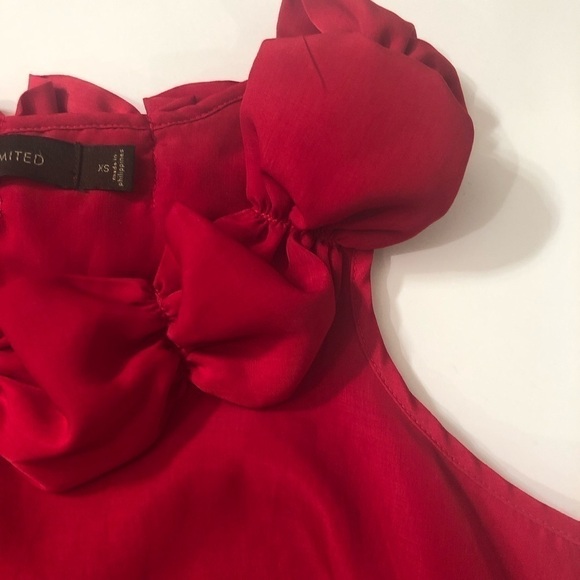 The Limited Red Sleeveless Blouse W/Rosettes Sz XS - Picture 3 of 5